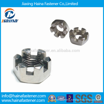 Stock Widely Used DIN937 Stainless Steel Hexagon Thin Castle Nuts